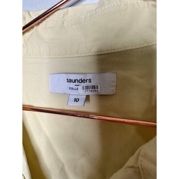 SAUNDERS x RTR Butter Yellow Collared Neck Oversized Button Up Dress Size 10 - Picture 8 of 16